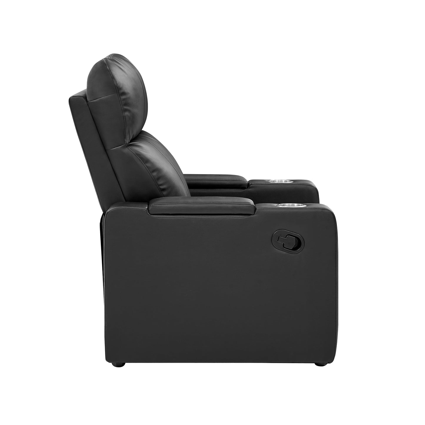 Home Theater Recliner with USB Charging Ports, Faux Leather, Multiple Finishes