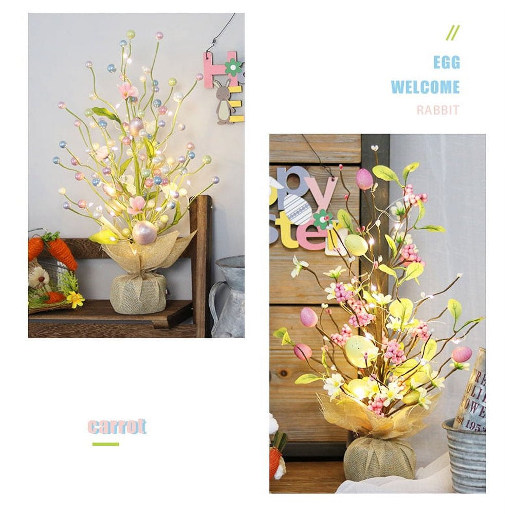 18'' LED Easter Egg Tree,Easter Decorations for Home Decor Party Wedding Holiday Decoration Gifts, B